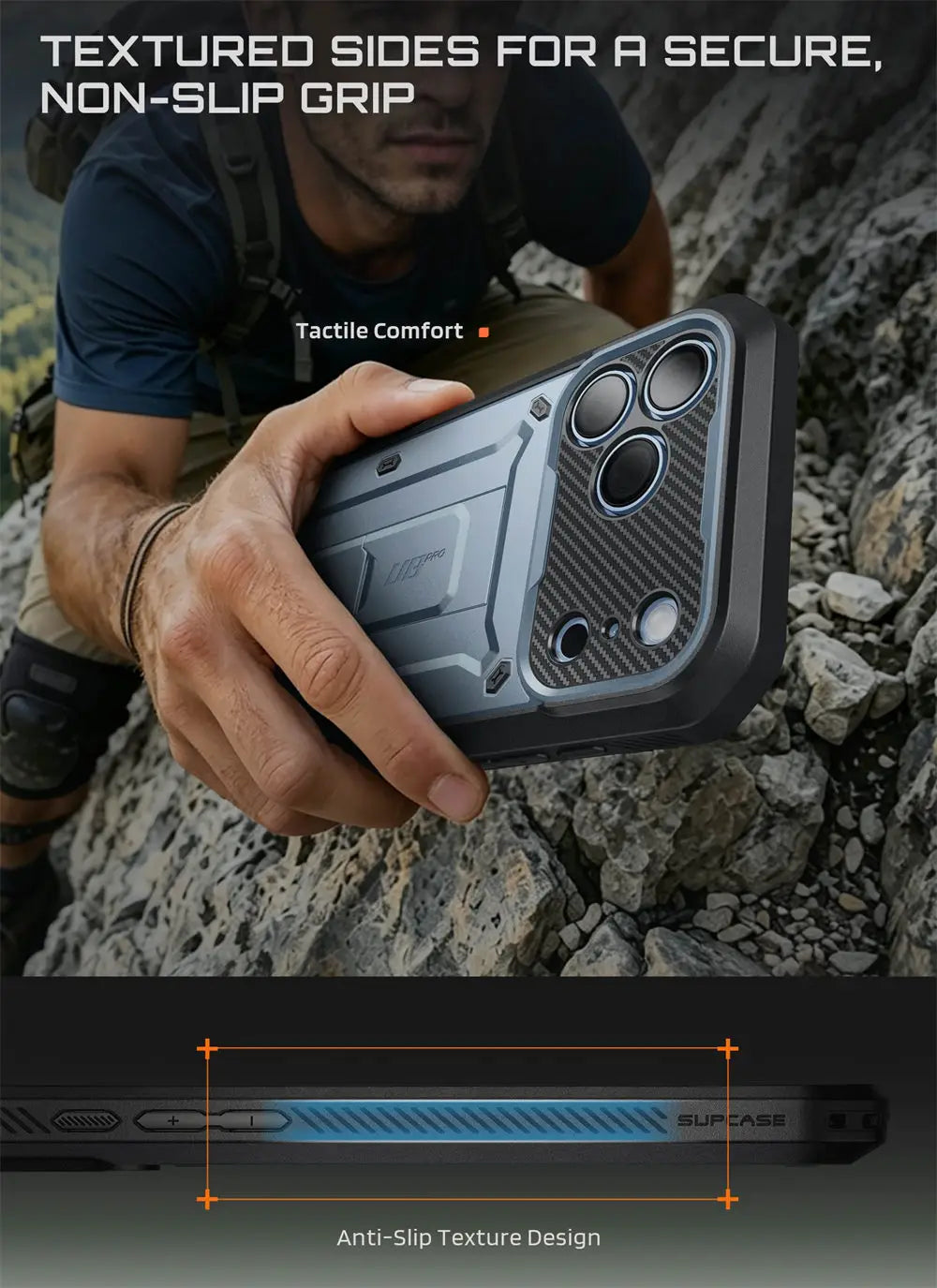Full Body Rugged Phone Case with Built In Screen Protector and Belt Clip Holster for iPhone 17 Pro Max and iPhone 18 Pro Max