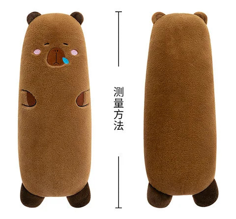 Kawaii Capybara Plush Toy Stuffed Animal Pillow Cuddly Long Body Doll for Kids Birthday Xmas Gift Soft Filled Plushie for Girls