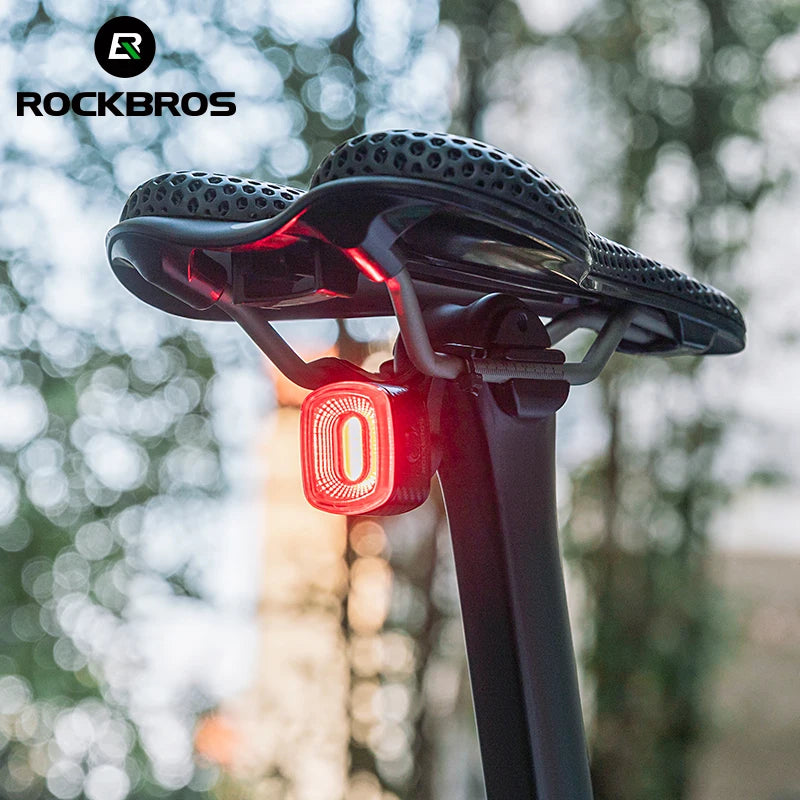 Smart Bicycle Brake Light IPx6 Taillight Type-C Bike Tail Rear Light Auto Stop LED Riding Warning Cycling Light