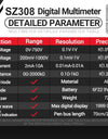 Square Wave Digital Multimeter 1999 Counts HFE Triode Buzzer Tester AC/DC Voltage 10A Current Multimeters Meter Tool