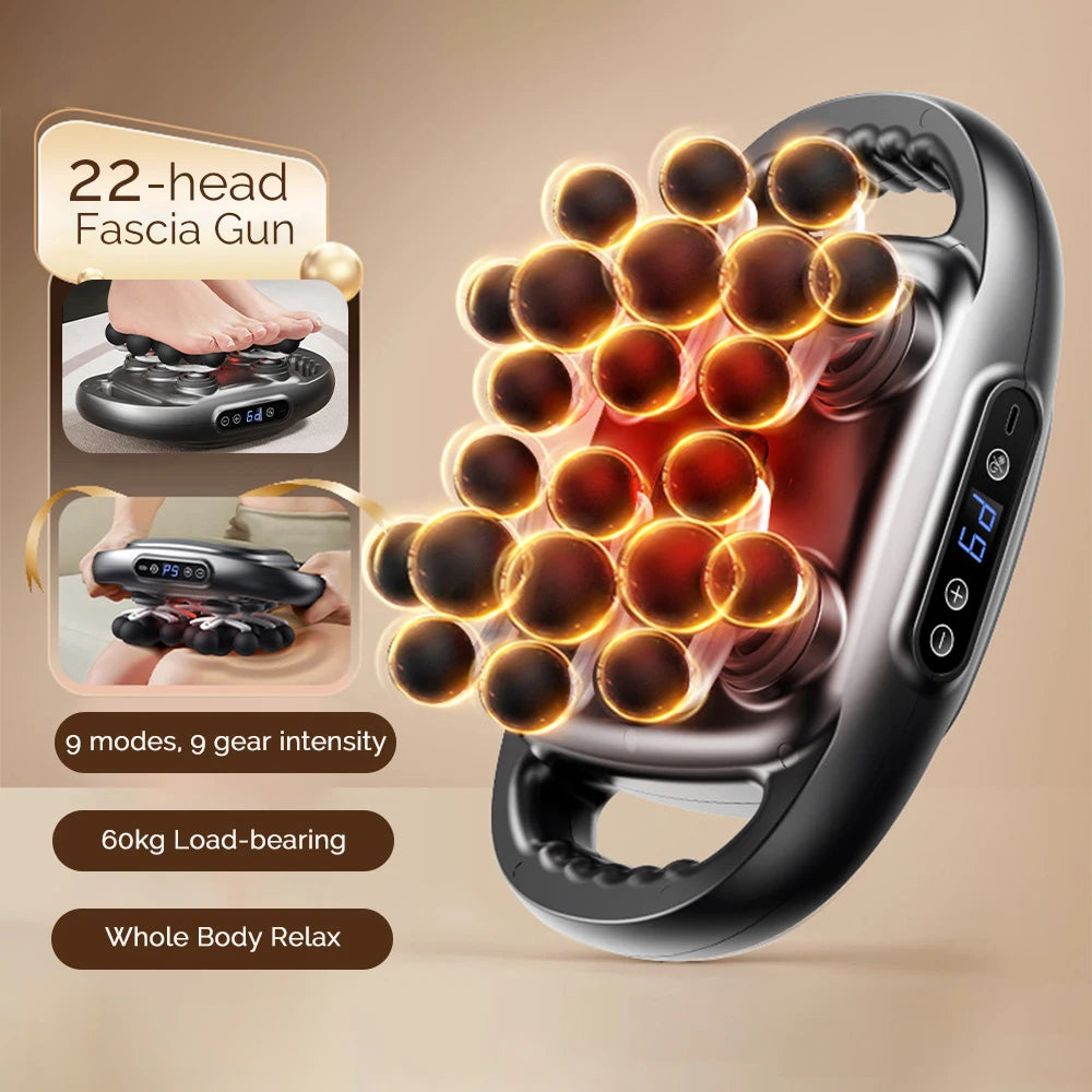 22-Head Fascia  High-Frequency Vibration Body Massage  Back and Waist Massager Neck Shoulder Massager Muscle masajeador
