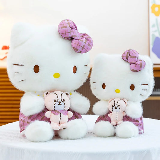 Purple Retro Cat Character Plush Stuffed Doll Toy