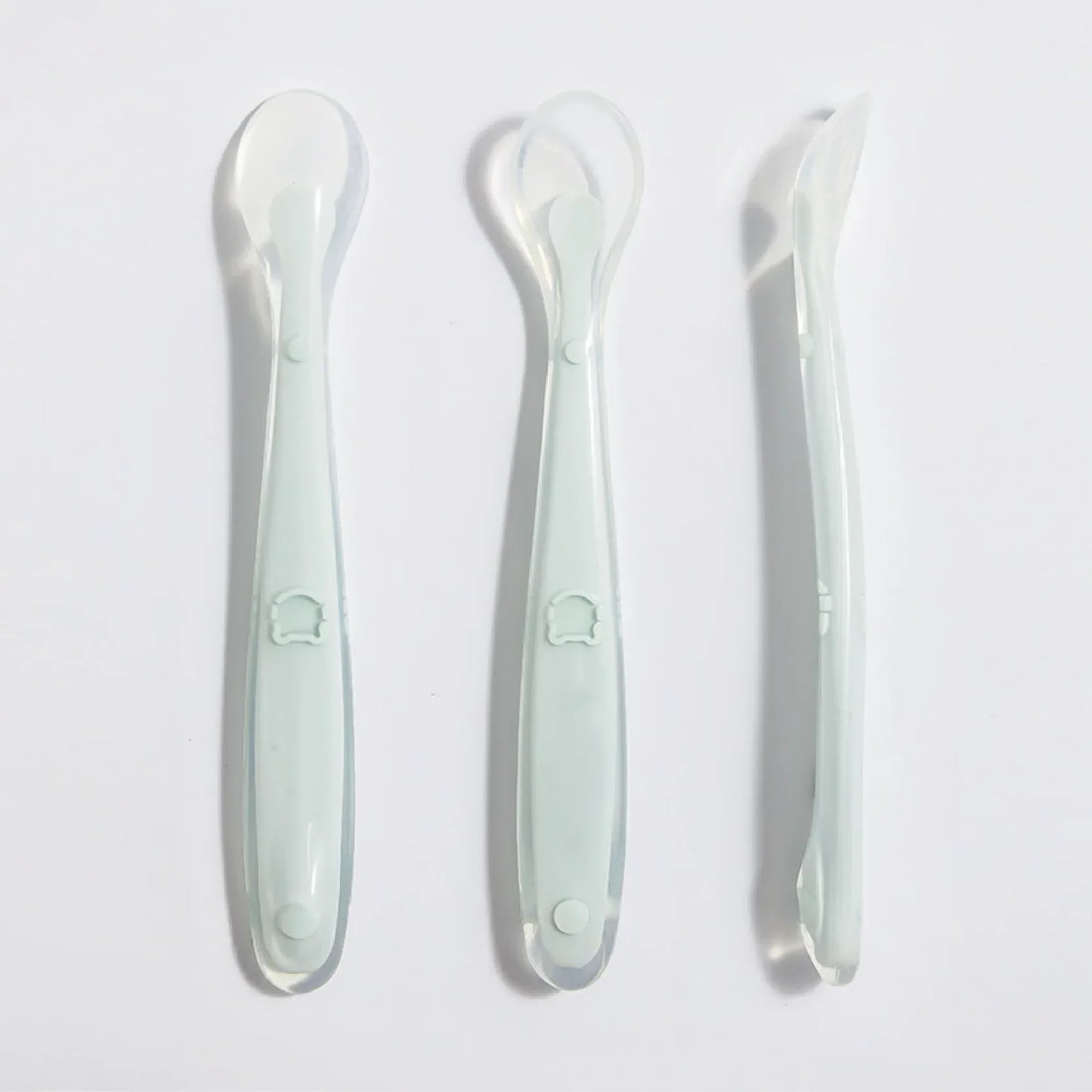 Soft Silicone  Spoon  Complementary Food Feeding Training Spoon for s Soft Tip Spoon 's Tableware