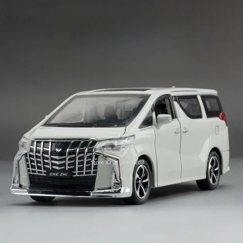 Scale 1:32 Prado Alphard Toy Car Model Alloy Diecast Doors Opened Light Sound Off-road Miniature SUV Hobby Ornaments Gifts