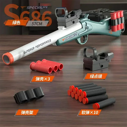 Shell Throwing Airsoft Rifle Toy Gun Foam Blaster Enhanced Revolver Outdoor CS Soft Bullet Toy