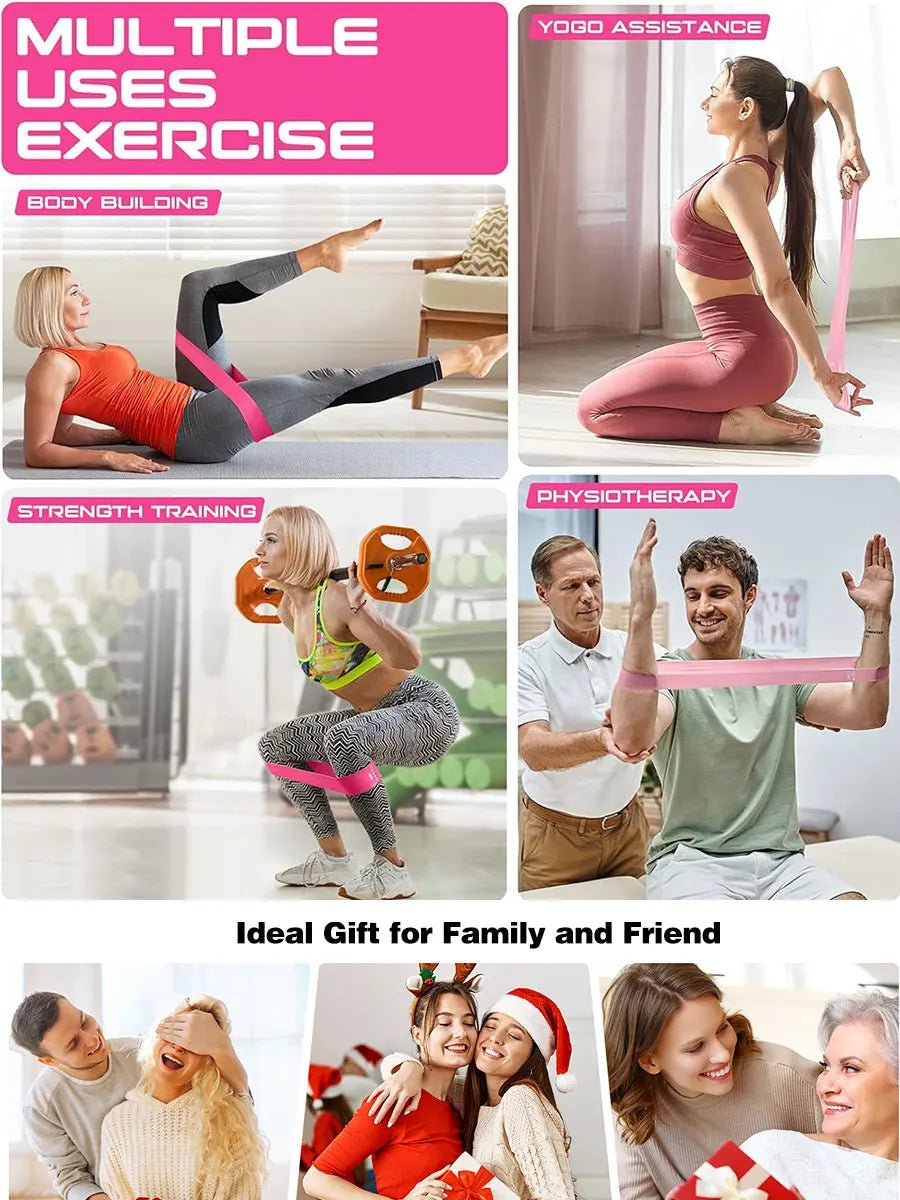 Resistance Bands for Working Out, Elastic Exercice Loop Bands,Yoga Starter Set of Stretch Bands for Booty Legs,Pilates Flexbands