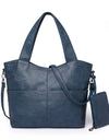 Big Black Shoulder Bags Large Soft Leather Crossbody Handbag Travel Tote Bag