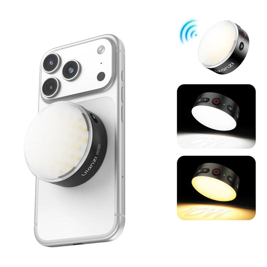 MFL01 Mini Magnetic Portable Phone Flash – 2500-8500K Bi-Color Dimmable Fill Light for iPhone & Android Vlog