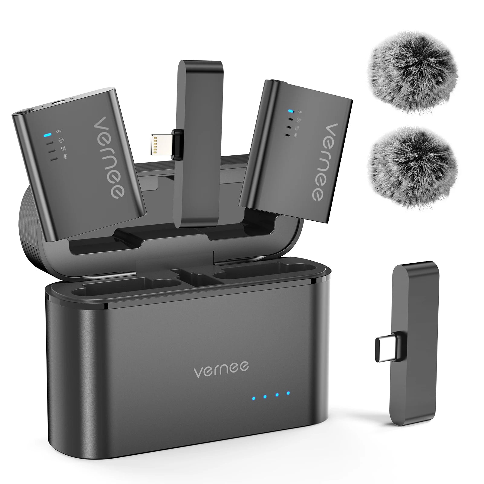 M1 Wireless Lavalier Microphone with Charging Case Short Video Recording Mini Mic for iPhone/iPad/Android