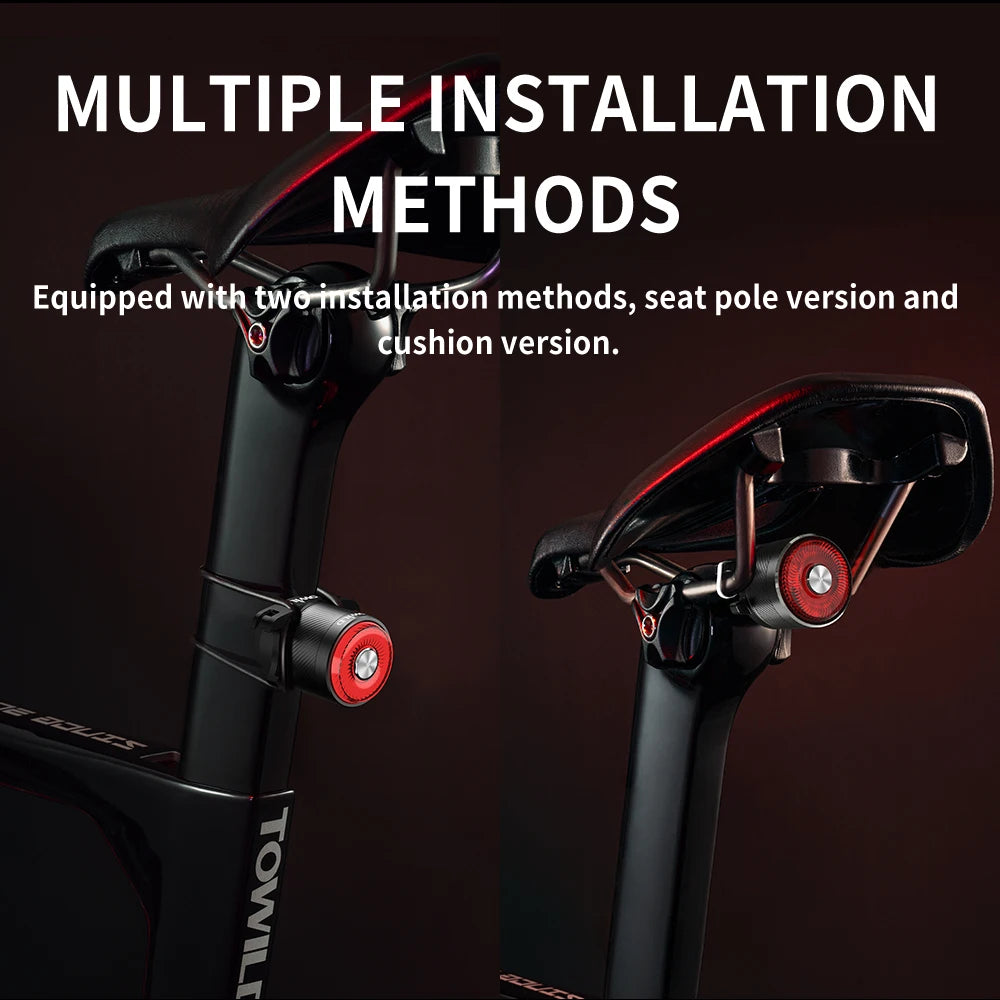 Rear Light Bicycle Smart Auto Brake Sensing Light IPX6 Waterproof USB Charging LED Cycling Light Warning Taillight