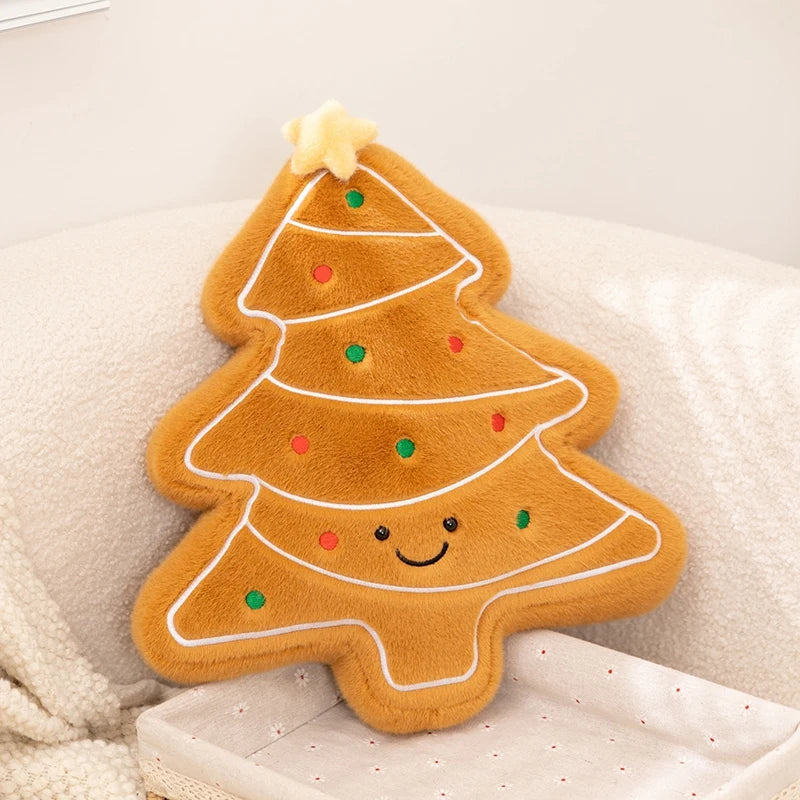 Christmas Tree Gingerbread House Bell Snowman Plush Decor