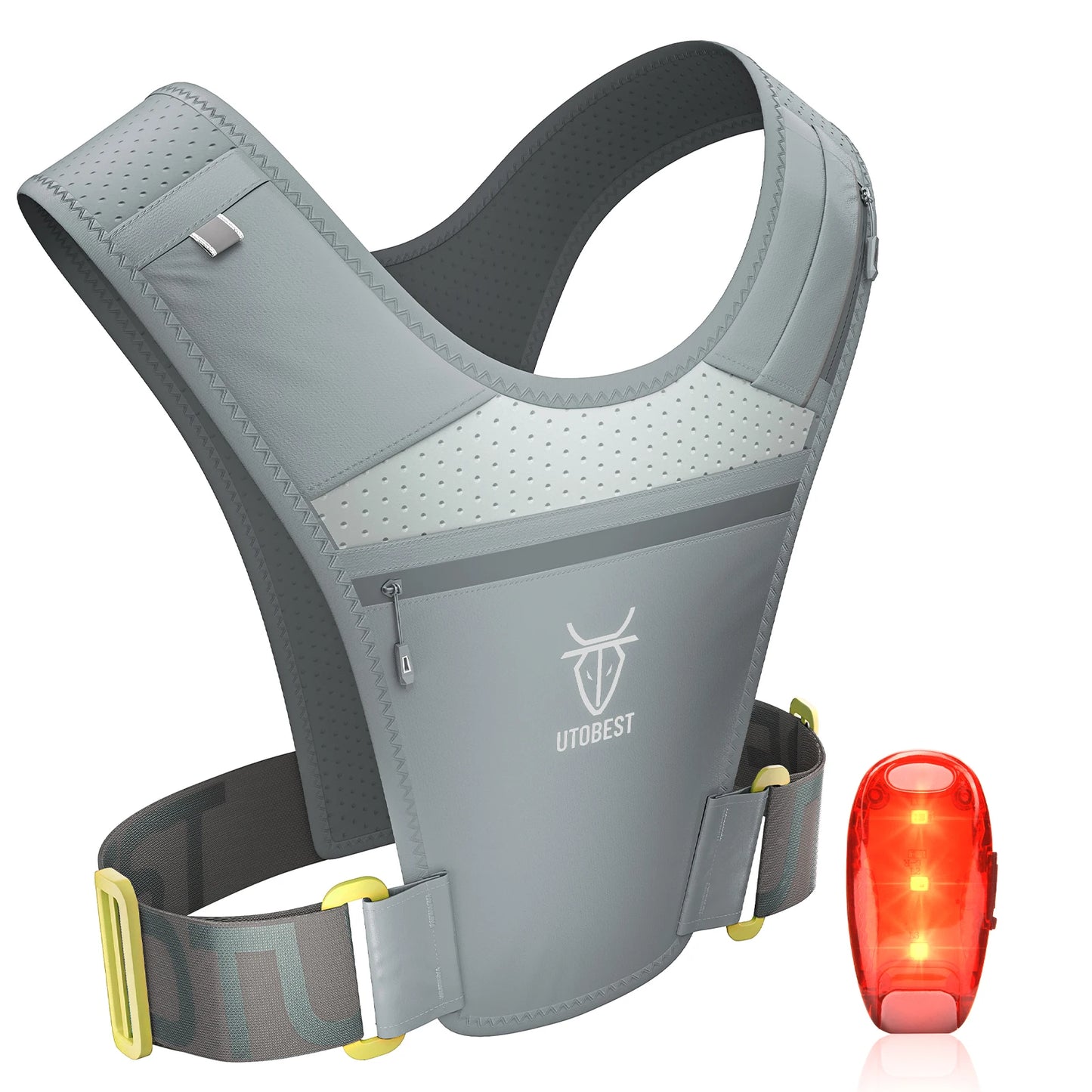 Lightweight Running Vest with Led Light Mobile Phone Bag for Training