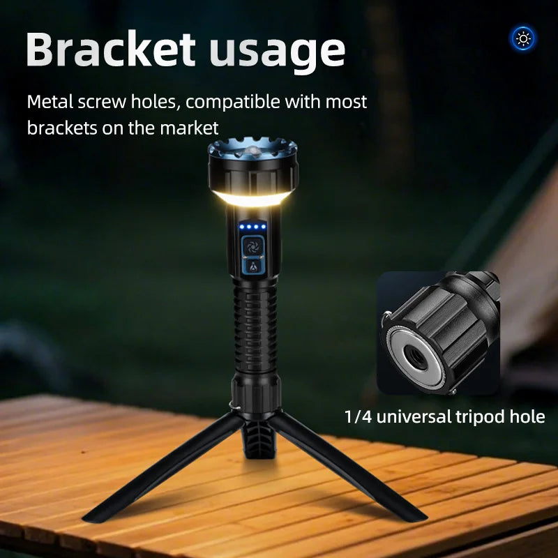 30W 1 Plus 8 LED Rechargeable Camping Flashlight