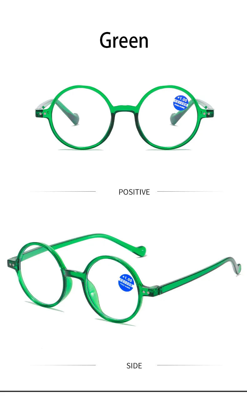 Fashion Reading Glasses Clear Lens Vintage Round Eyewear Hyperopia Presbyopia Reading Eyeglasses +1.0 +1.5 +2.0 +2.5