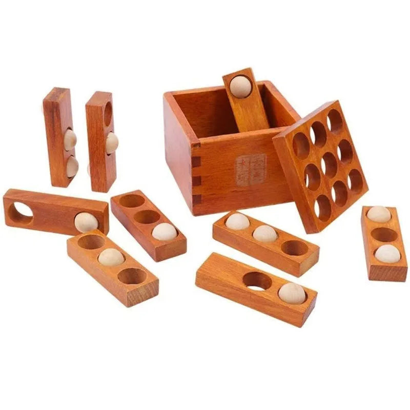 Wooden 3D IQ Puzzle Cube – Brain Teaser