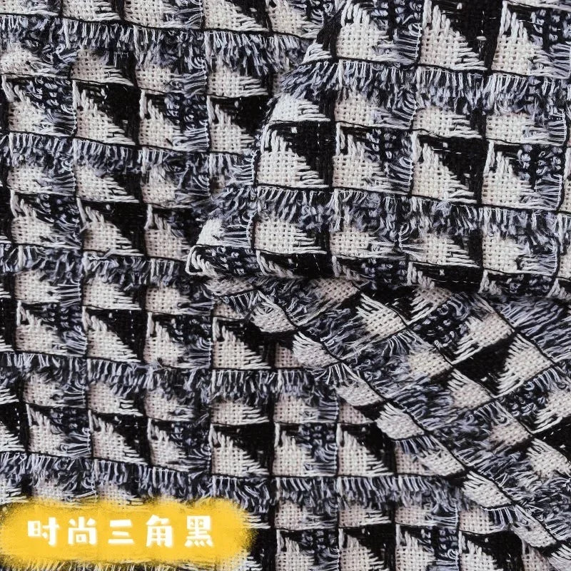 0.5M/1M/2M/3M High Quality fiber plaid woven tweed fabric for garment DIY coat clothing sewing quilting Cloth by the meter