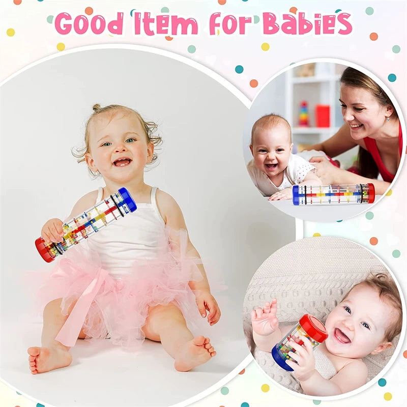 Rainmaker  Toys Rain Stick for Babies 0 6 12 Months  Rattles Toy Rainmaker Musical Instrument Montessori Sensory Toys
