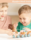 Baby Montessori Toys Wooden Train Baby Educational Toys Wooden Rainbow Blocks Trolley Baby Learning Toys Children Birthday Gifts