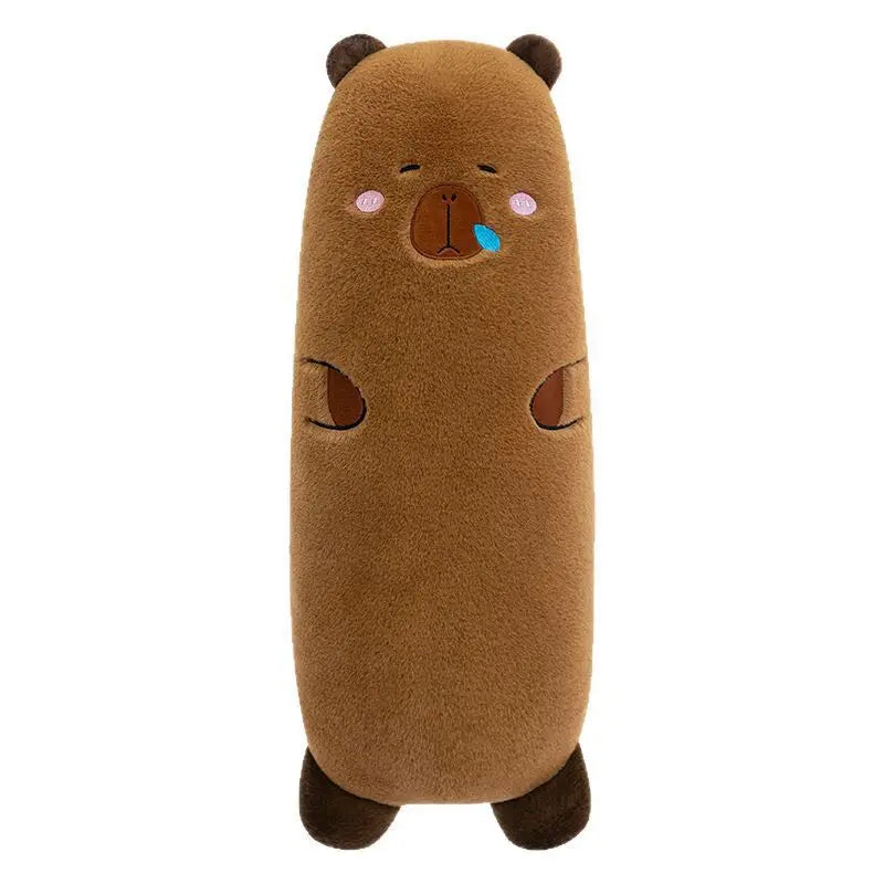 Kawaii Capybara Plush Toy Stuffed Animal Pillow Cuddly Long Body Doll for Kids Birthday Xmas Gift Soft Filled Plushie for Girls