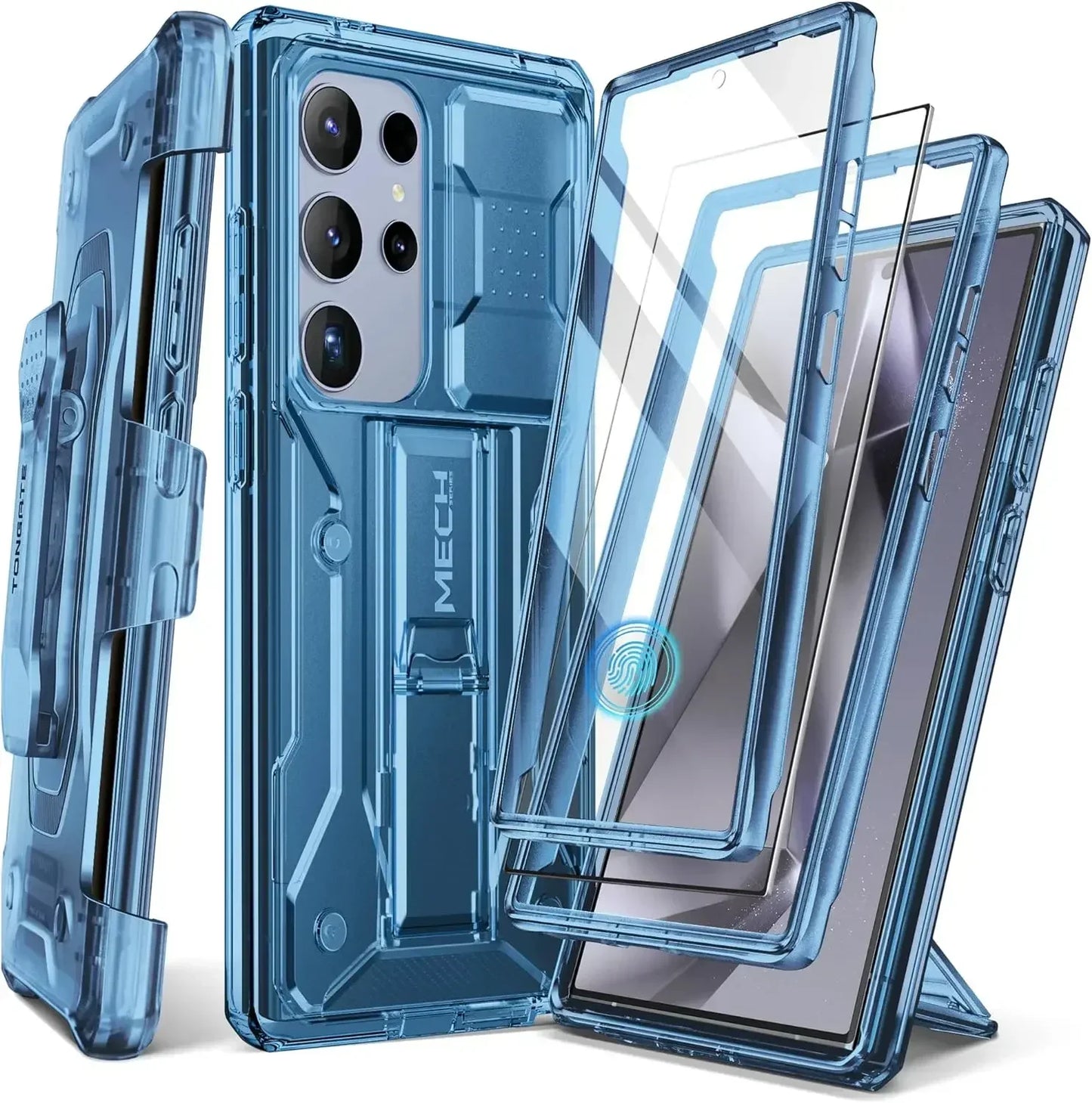 For Samsung Galaxy S24 Ultra Case Full-Body Shockproof Dual Layer Rugged Belt-Clip Case with Front Frame camera Screen Protector