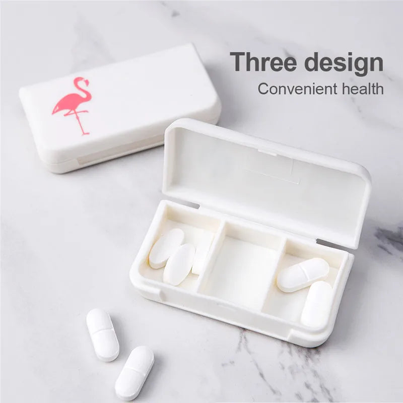 Pill Box Mini Pill Case 3 Grids Tablet Pill Organizer Case Dispenser Travel Tablet Holder Container Medicine Drug Storage Box