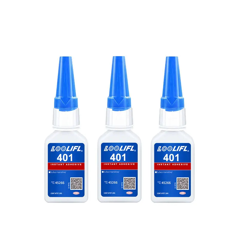 401 super glue upgraded version of cyanoacrylate, quick-drying and quick-dissolving, leather/rubber/wood/metal/glass, strong adhesive liquid glue, 20ml, free glue dropper, factory direct sale