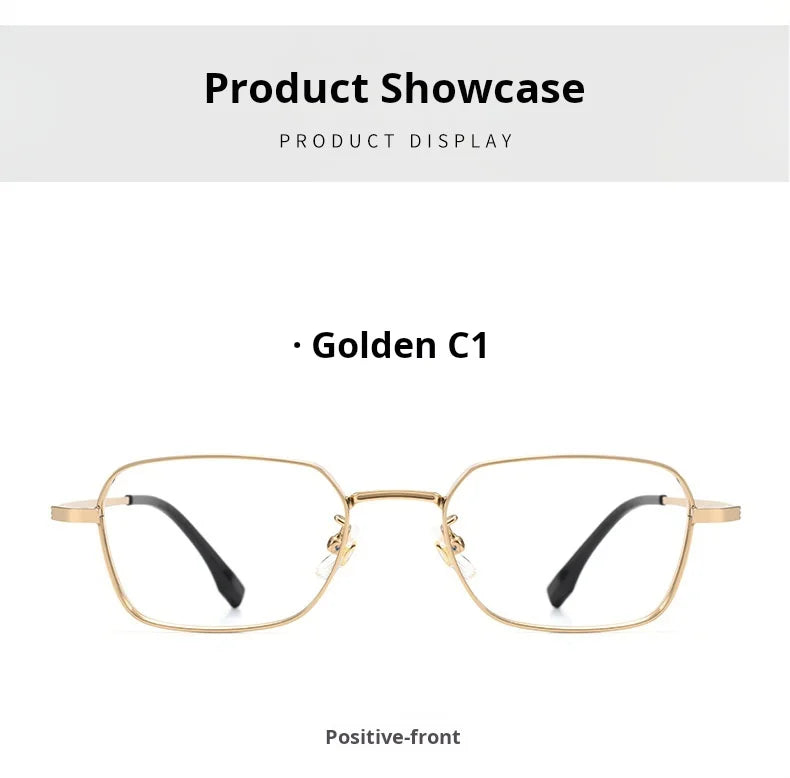 Small Square Lightweight Titanium Eyeglasses Frames