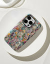 Fashion Embroidery Effect Skull Skeleton Phone Case For iPhone 16 15 Pro Max 16 Plus 2 in 1 Hard Protection Cover Funda