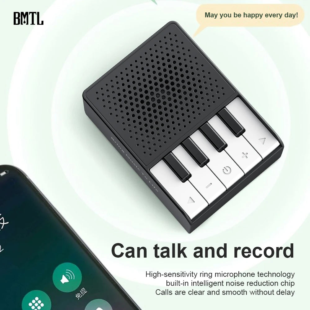 BMTL Piano Wireless Bluetooth Speaker Creative Portable Mini Compact Desktop subwoofer 5W TWS Waterproof Recording Speaker