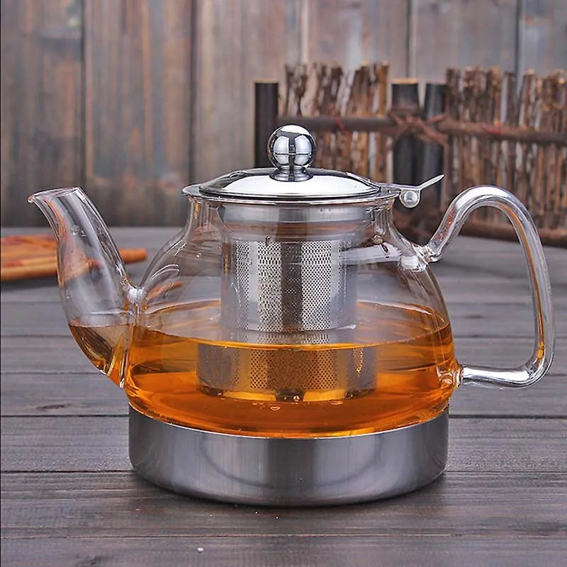 Electromagnetic Furnace Kettle Glass Flower Teapot Heat Resistant Glass Teapot With Infuser Induction Gas Stove Teapot