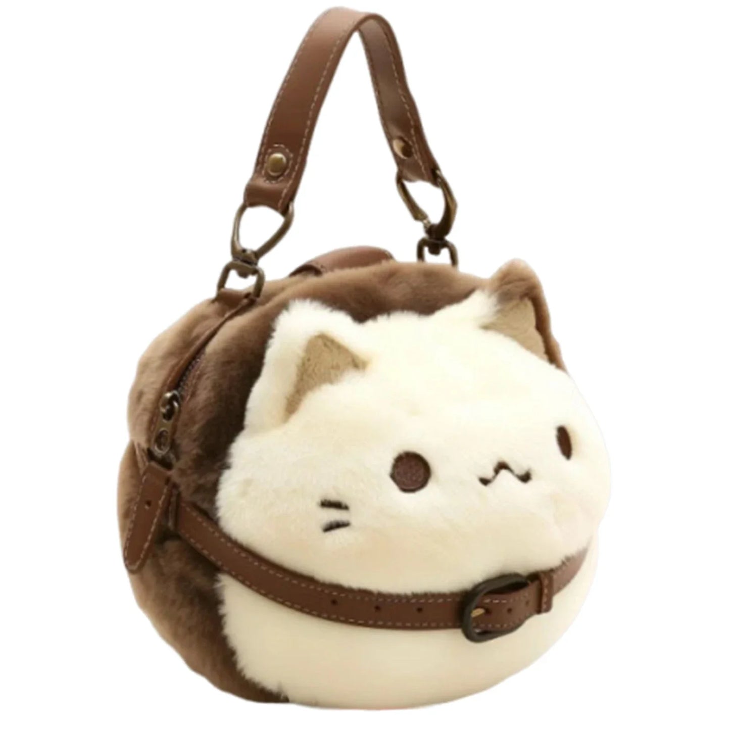 Cute Cat Plush Handbag Soft Shoulder Backpack