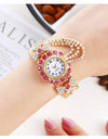 Women Watches Diamond-Embedded Elegant Quartz Watch Stylish Opening Luxury Creative Alloy Bracelet Watch