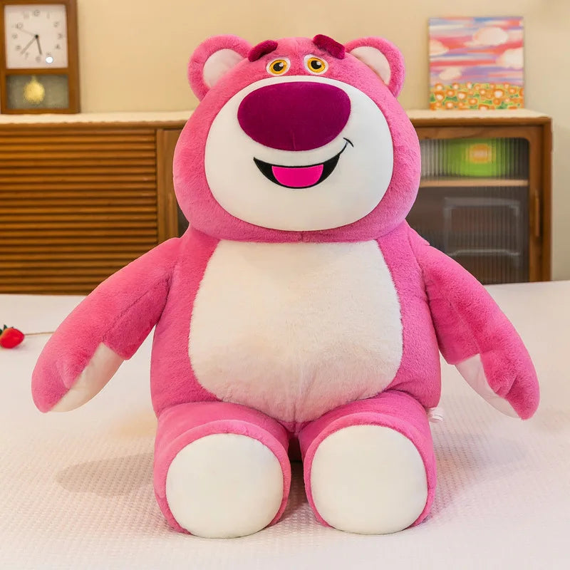 80cm Kawaii Strawberry Bear Plush Toy Bia Size Lotso Stuffed Doll Large Soft Animal Kids Birthday Gift for Girls and Children