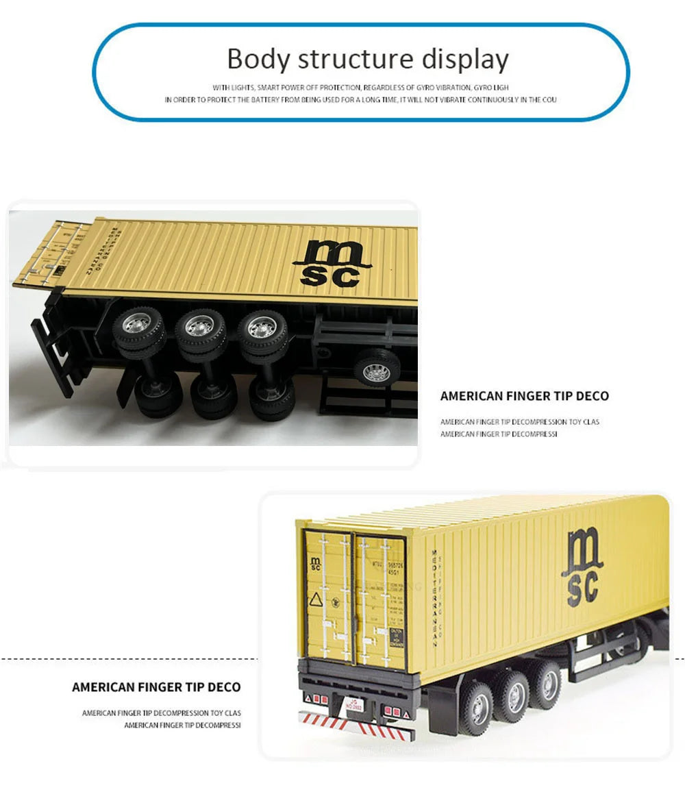 1:50 Diecast Alloy Truck Head Model Toy Container Truck Pull Back With Light Engineering Transport Vehicle Boy