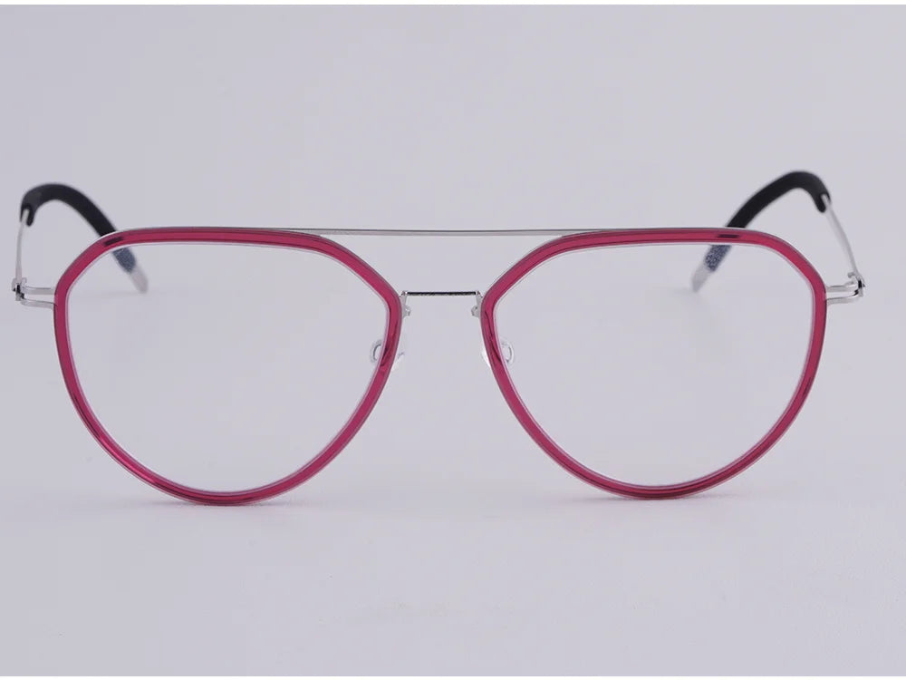 Oversized Pilot Titanium Double Bridge Eyeglasses Frame