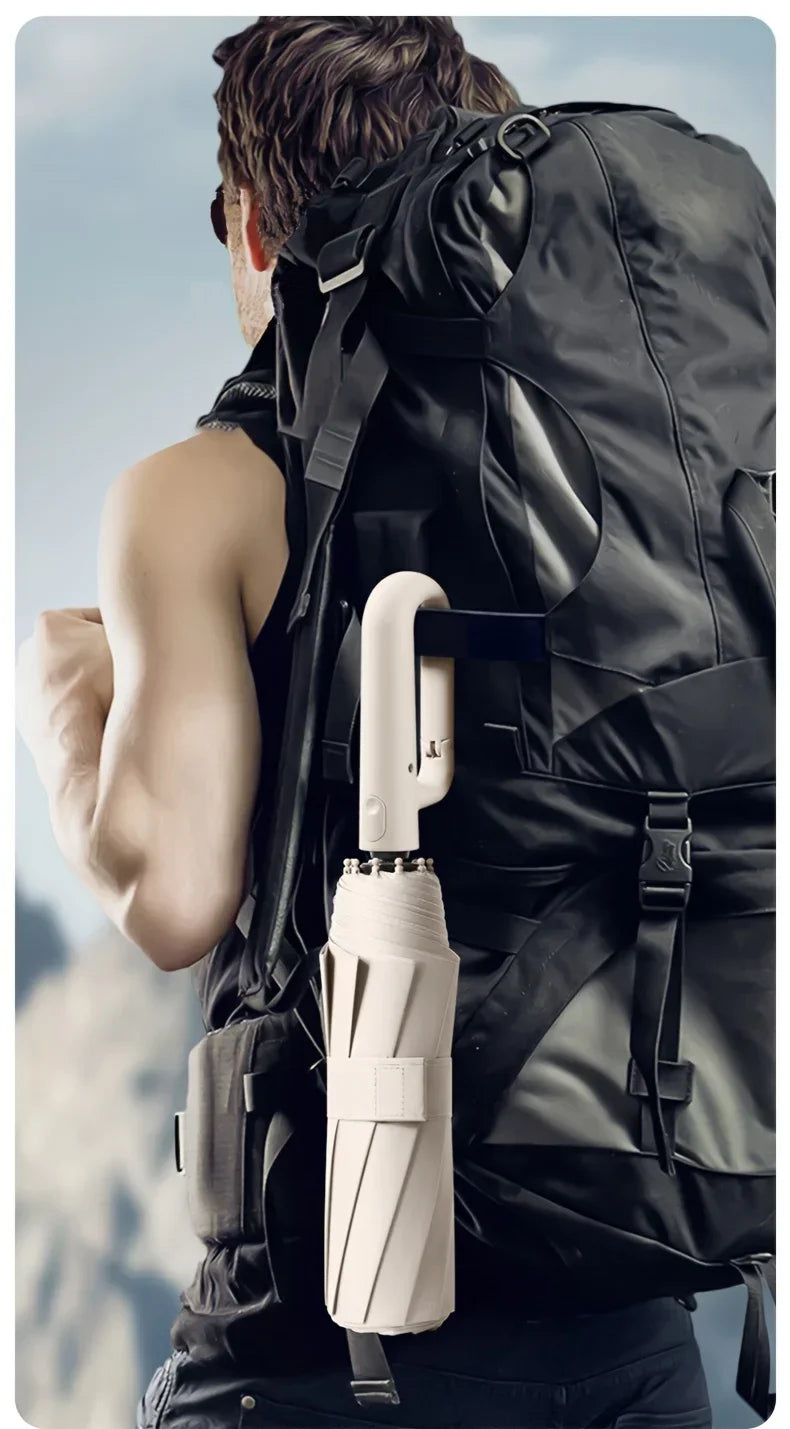 Automatic Folding Umbrella 20 Bone Windproof Large 105cm Reinforced Travel Umbrella Strong Handle Sun Rain Protection