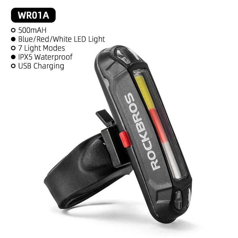 Bicycle Rear Light 500mAH USB Rechargable LED Lamp Bike Tail Light Warning Seatpost Riding Cycling Taillight