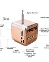 Rechargeable Portable radio FM portable mini radio Mini High Bluetooth Portable Voice Suitable for computer cell phone MP3 music