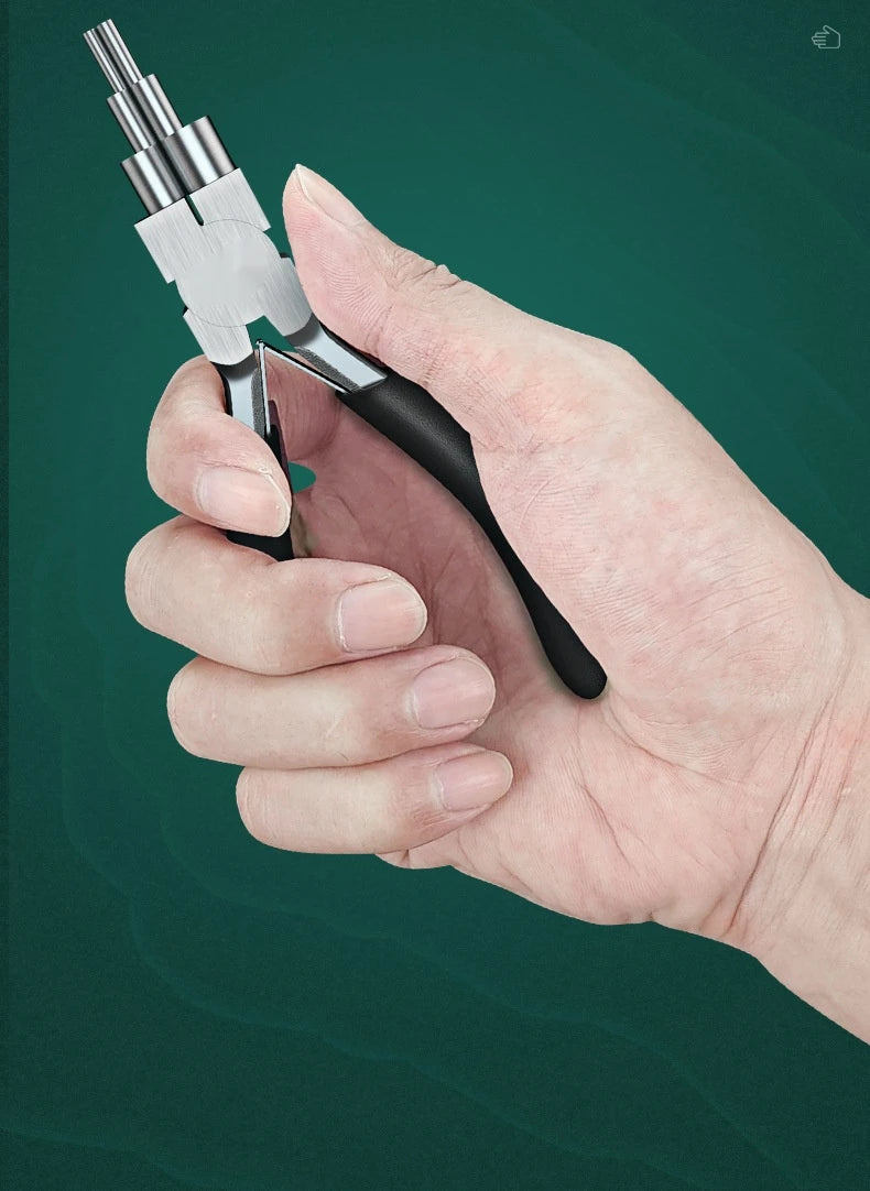 1pc Iron Wire Looping Jewelry Pliers, 6-in-1 Bail-Making Pliers, With Non-Slip Comfort Grip Handle, For Loops Making Tool