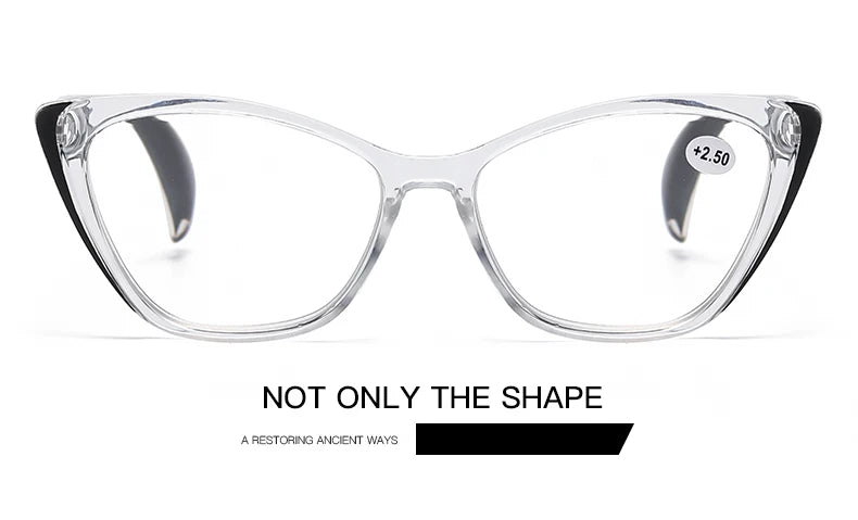 Retro Plastic Cat Eye Reading Glasses Cleat Lens Anti Blue Light Presbyopia Hyperopia Men Reading Eyeglasses +1.0 +1.5