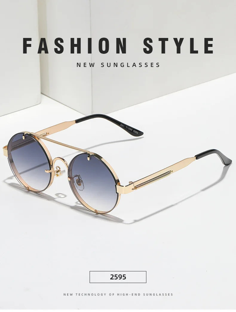 Round Steampunk Sunglasses With UV400 Protection