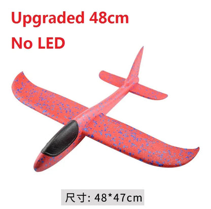 48cm LED DIY Kids Toys Hand Throw Flying Glider Planes Foam Aeroplane Model Party Bag Fillers Flying Glider Plane Toys Kids Game