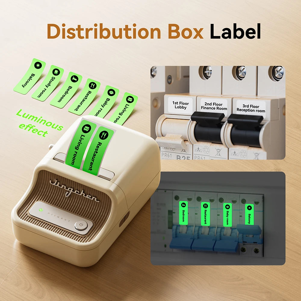 B21 Mini Thermal Label Printer, Bluetooth Wireless Barcode Label Maker, Portable Inkless Sticker Printer for Business & Office