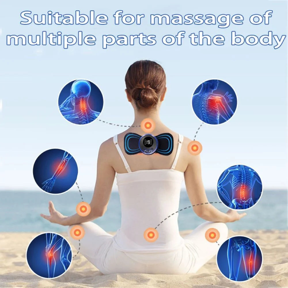 Upgraded Mini Electric Pulse Neck Massager 8 Modes 19 Gears Back Shoulder Muscle Pain Relief Tool Body Massage Relax Fitness Ins