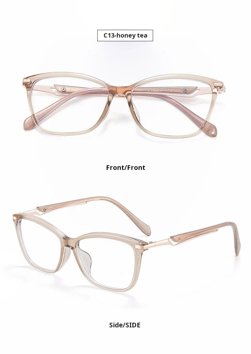 Retro Square Cat Eye Lightweight TR90 Eyeglasses Frames for Women