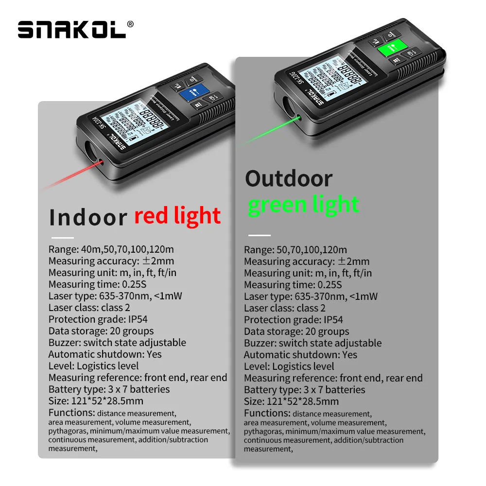 Laser Distance Meter 40m 50m 70m 100m 120m Rangefinder Digital Range Finder Trena Roulette Ruler Distance Measuring Tape