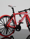 Diecast Metal Bicycle Model 1:10 Scale City Folded Road Race Cycling Mini Bike for Collection Friend Children Gift Boys Toys