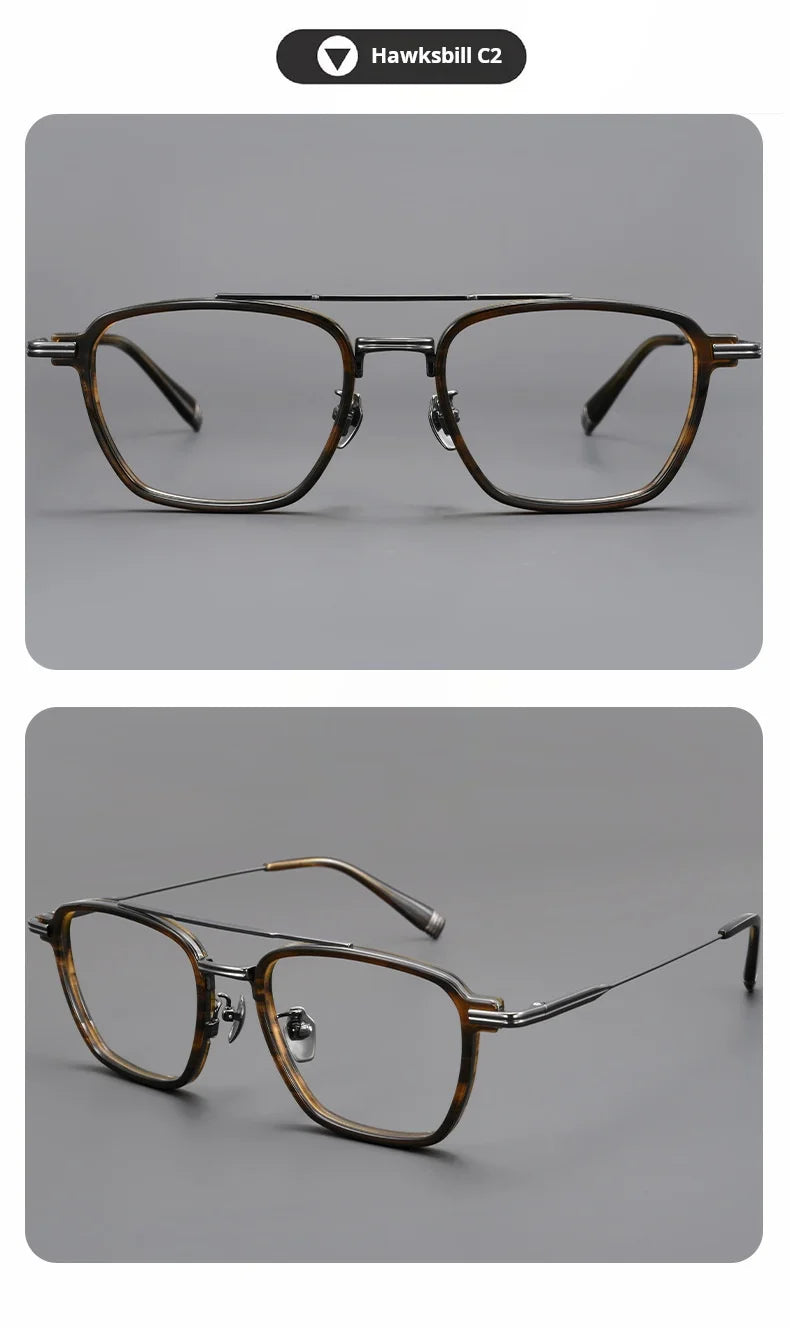 Luxury Lightweight Titanium Pilot Double Bridge Eyeglasses Frames