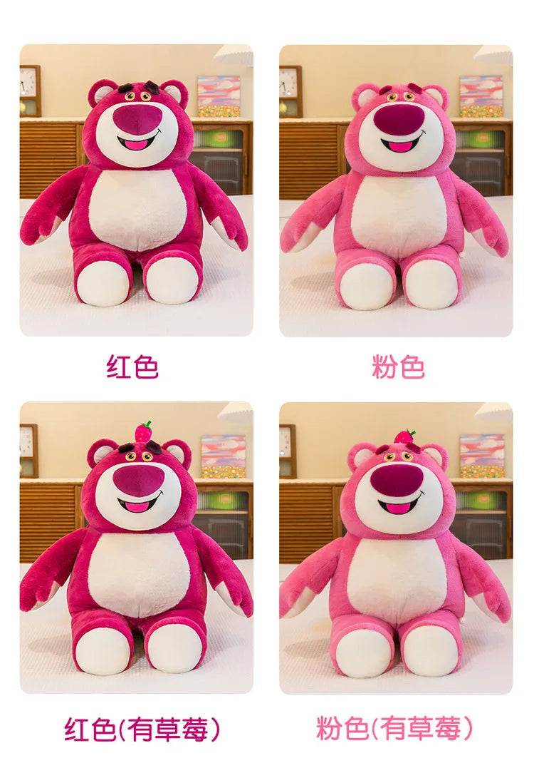 80cm Kawaii Strawberry Bear Plush Toy Bia Size Lotso Stuffed Doll Large Soft Animal Kids Birthday Gift for Girls and Children