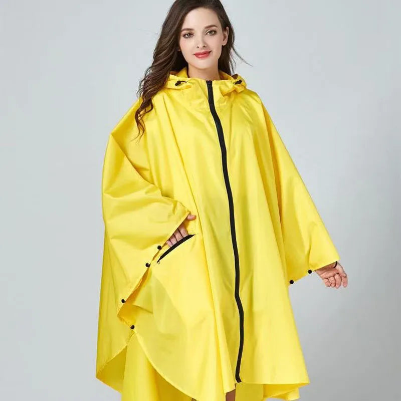 Lightweight Breathable Waterproof Rain Poncho with Belt and Storage Bag
